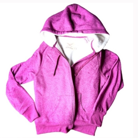 Bright Pink Zip Through Hoodie - Picture 6 of 8